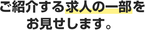 ご紹介する求人の一部をお見せします