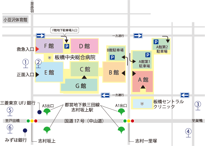 病院周辺地図